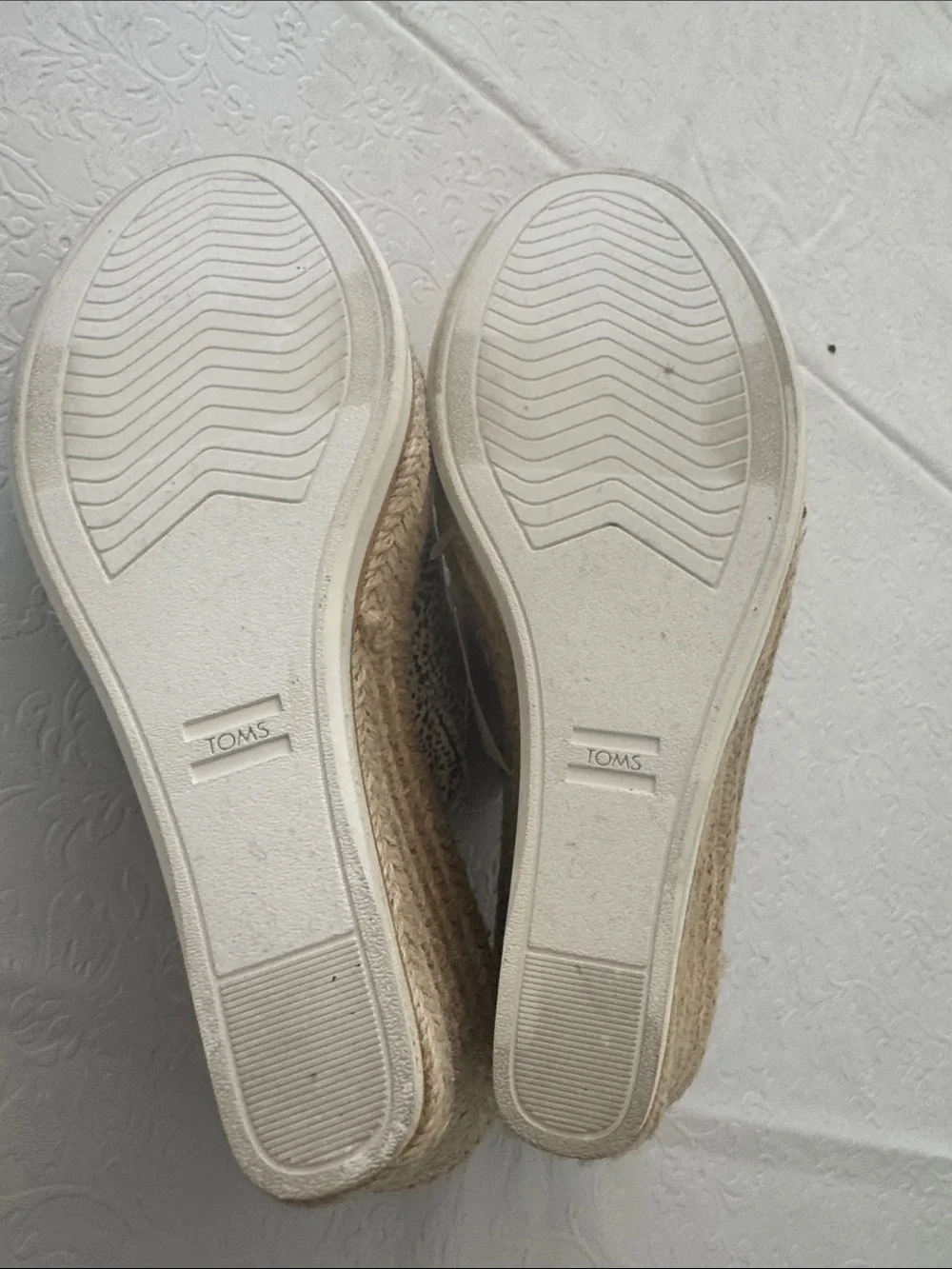Toms Leopard-Print Espadrille Wedge Slides in Beige and Black womans 7.5